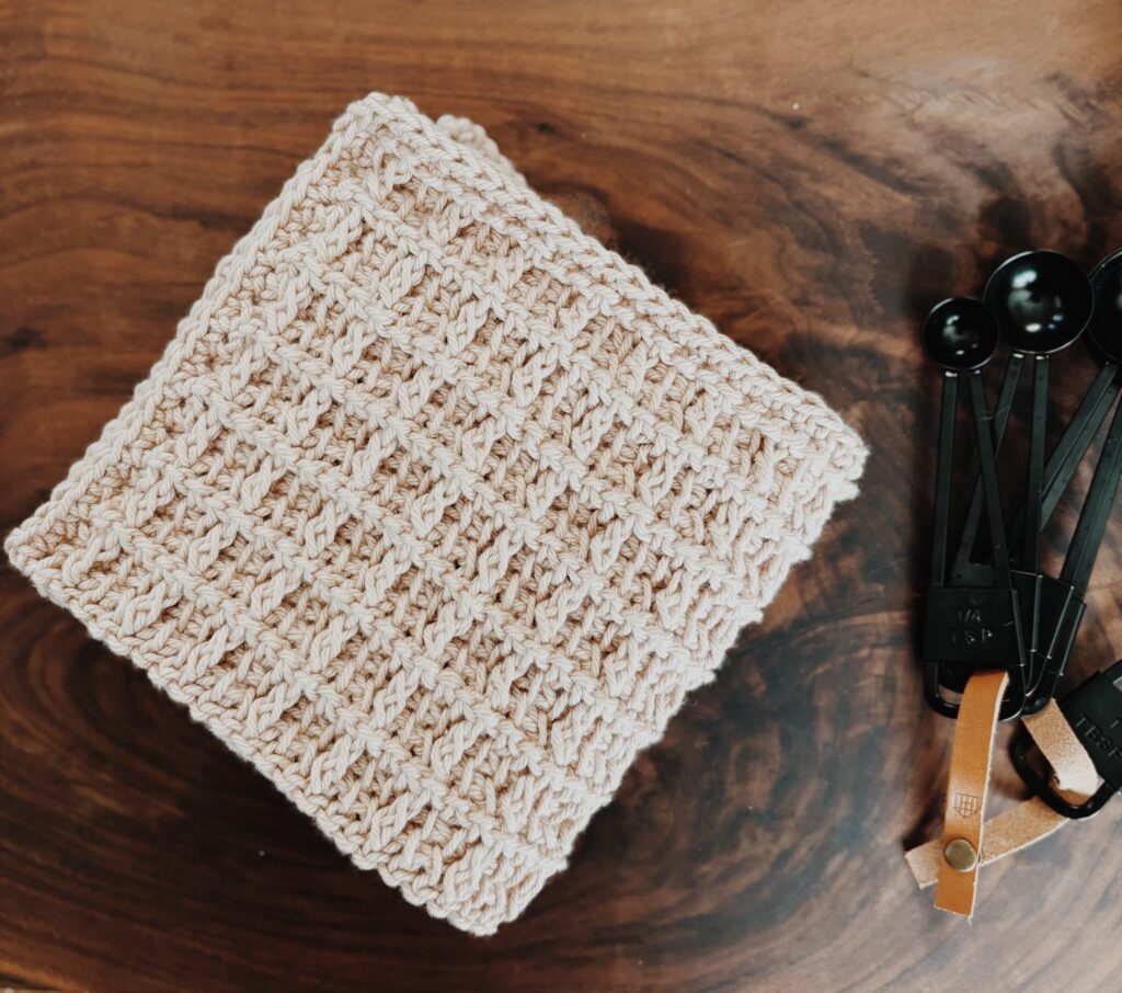 Master the Tunisian Crochet Waffle Stitch with This Dishcloth