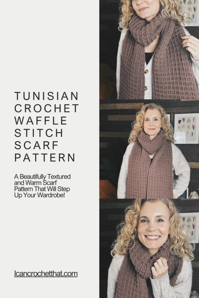 Tunisian Crochet Waffle Stitch Scarf – Free Pattern