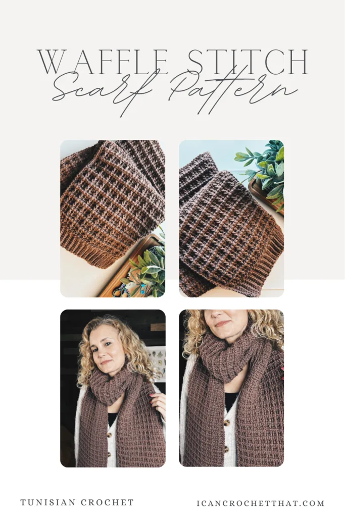 Modern Tunisian Crochet Waffle Stitch Scarf Pattern