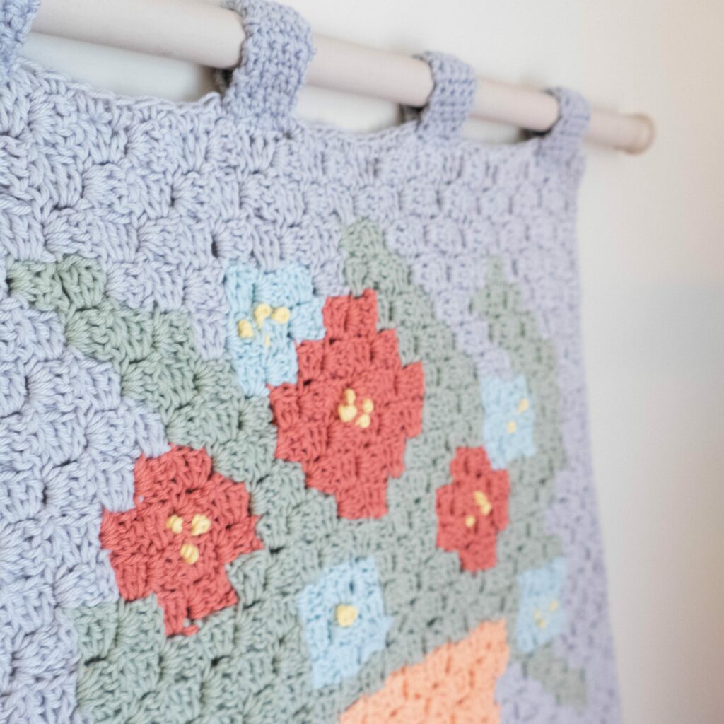 crochet flower wall hanging