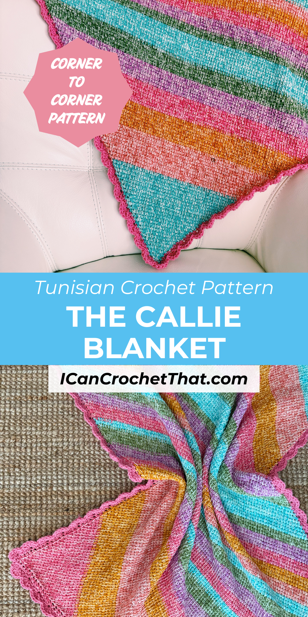 Tunisian Corner-to-Corner Baby Blanket Pattern