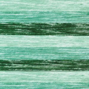 Green and white horizontal stripes with a textured, woven appearance, resembling close-up threads or yarn. The Felicity Blanket features varying widths and shades of green created with an interlocking shell stitch crochet pattern.