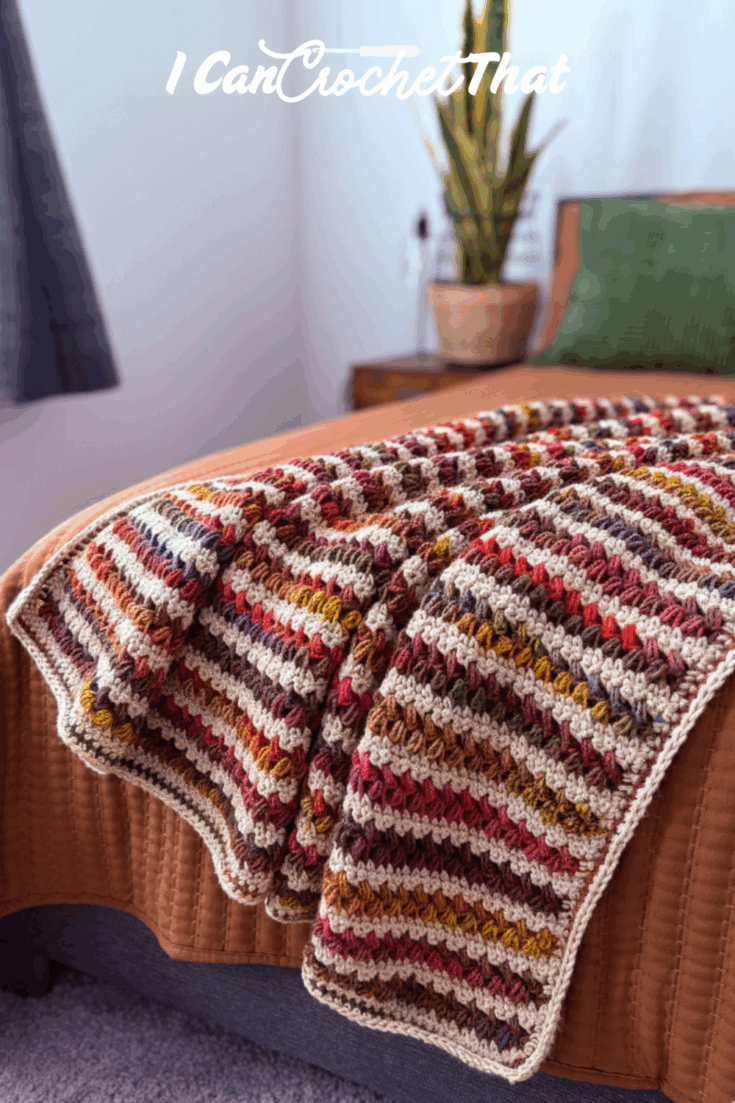 Easy Crochet Bean Stitch | The Goldie Crochet Blanket Pattern - I Can ...